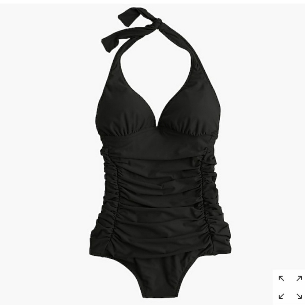 J. Crew RUCHED HALTER ONE-PIECE SWIMSUIT